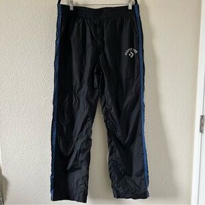 VTG Converse Women’s Windbreaker Pants Sz Large Black Blue Side Stripe Pull